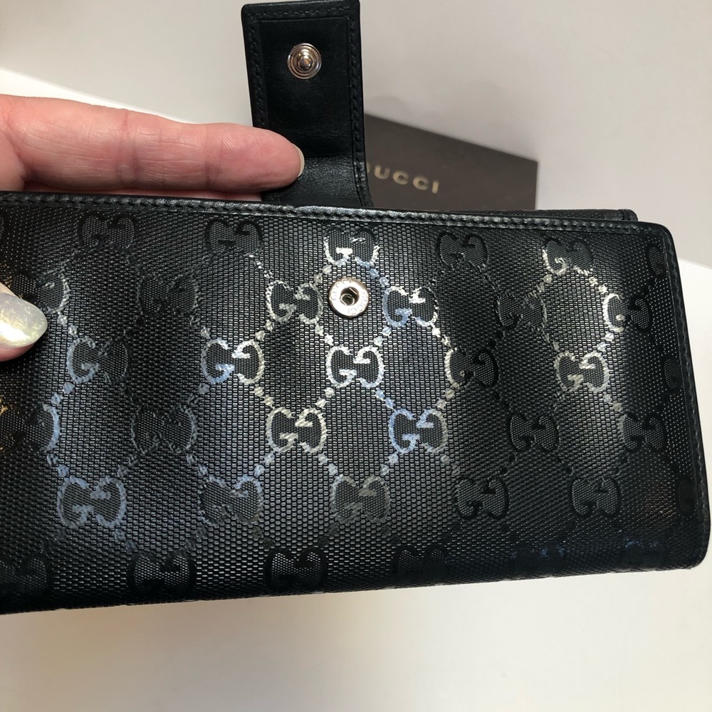 Gucci AUTHENTIC Black Leather Long Wallet EUC - Picture 15 of 16